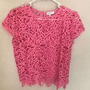 Sak’s 5th Milly lace blouse. Perfect pop of colour for Spring!